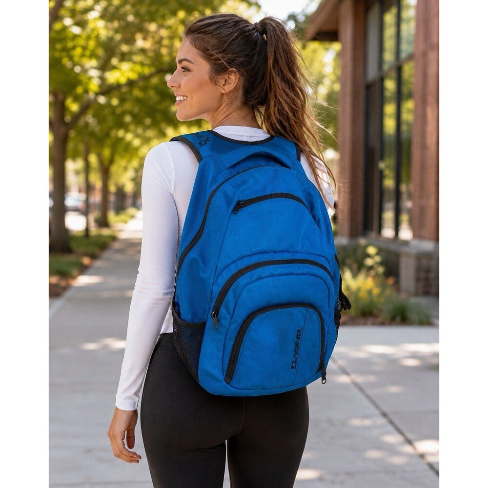 Dakine Blue Laptop Backpack School Travel Daypack Multi Pocket Blue Black 33L